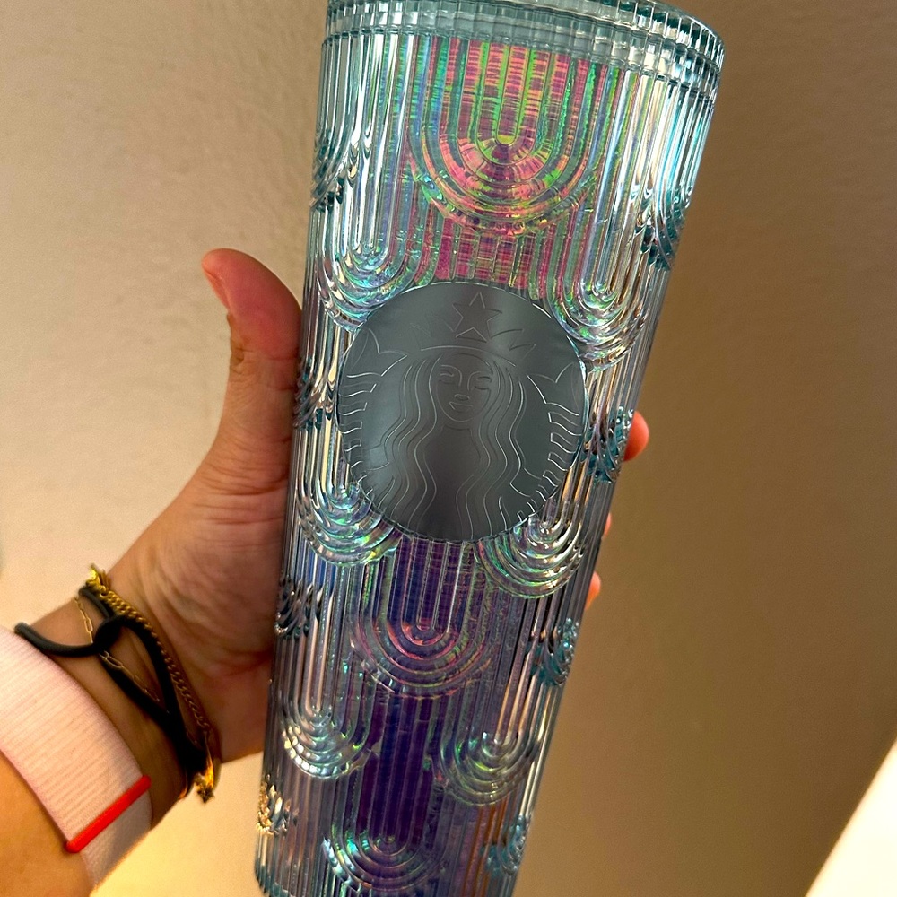 Authentic Starbucks Tumbler - Iridescent Rainbow Tile Clear Venti